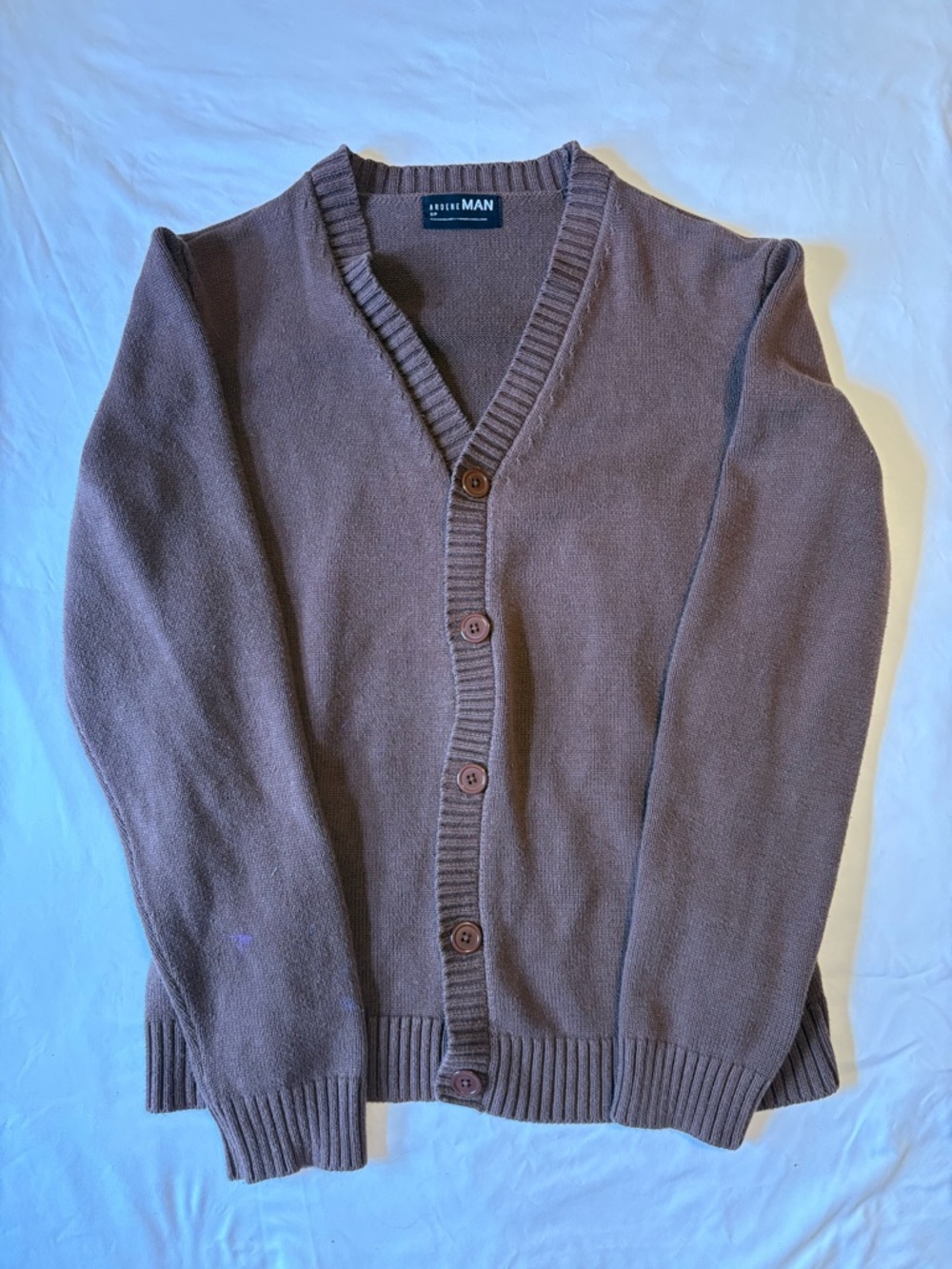 Armani Exchange Men’s Brown Button-Front Cardigan Sweater